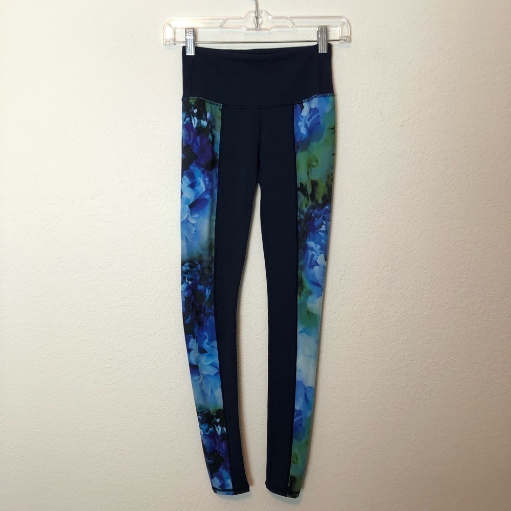 Athleta Charturanga Leggings Bloom Floral Navy XXS